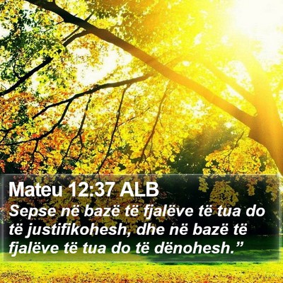 Mateu 12:37 ALB Bible Verse Image