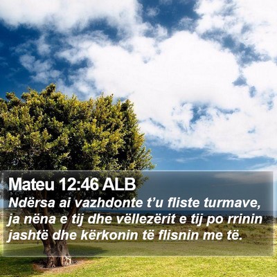 Mateu 12:46 ALB Bible Verse Image