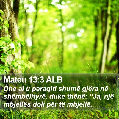 Mateu 13:3 ALB Bible Verse Image