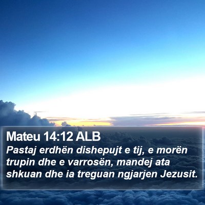 Mateu 14:12 ALB Bible Verse Image