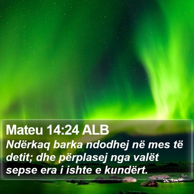 Mateu 14:24 ALB Bible Verse Image