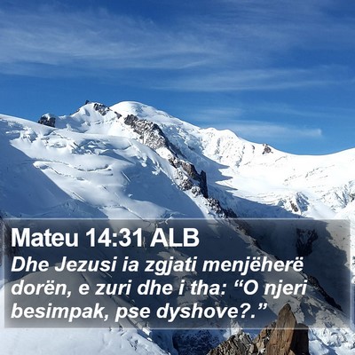 Mateu 14:31 ALB Bible Verse Image