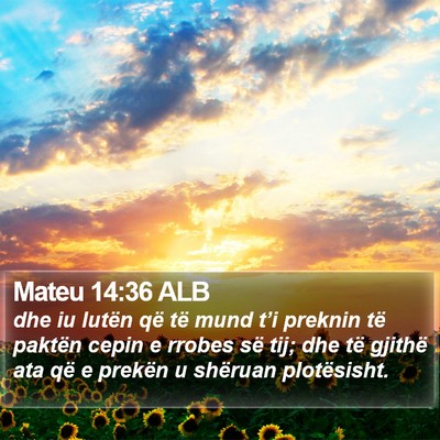 Mateu 14:36 ALB Bible Verse Image