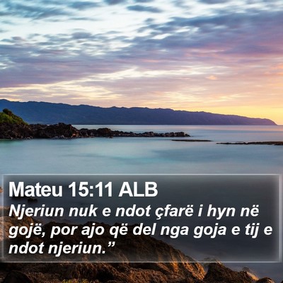 Mateu 15:11 ALB Bible Verse Image