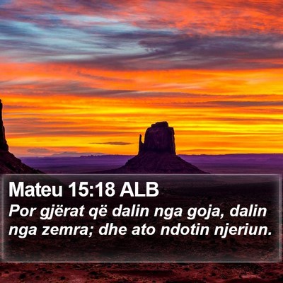 Mateu 15:18 ALB Bible Verse Image