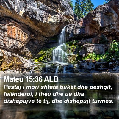 Mateu 15:36 ALB Bible Verse Image