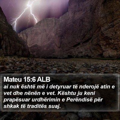 Mateu 15:6 ALB Bible Verse Image