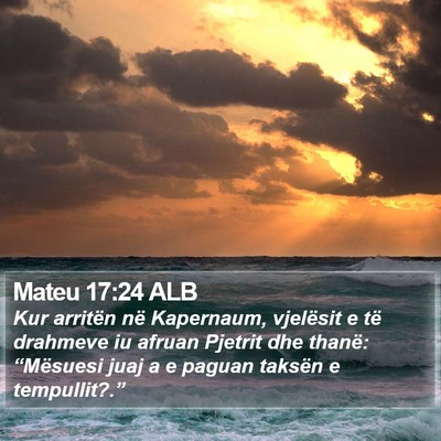 Mateu 17:24 ALB Bible Verse Image