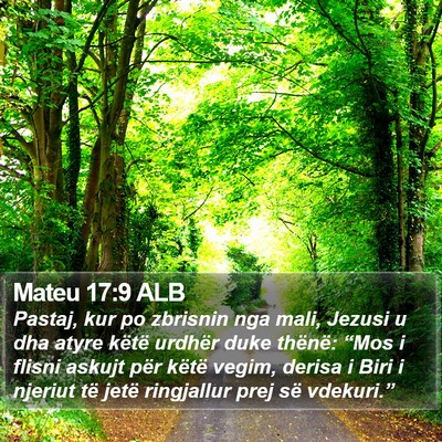 Mateu 17:9 ALB Bible Verse Image