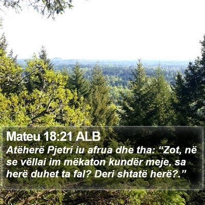 Mateu 18:21 ALB Bible Verse Image