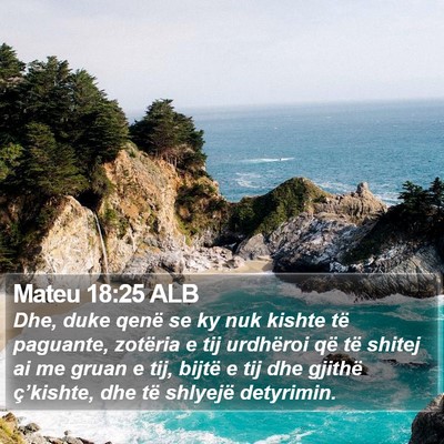 Mateu 18:25 ALB Bible Verse Image