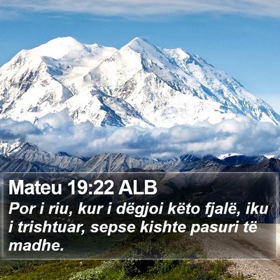 Mateu 19:22 ALB Bible Verse Image