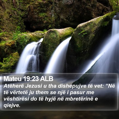 Mateu 19:23 ALB Bible Verse Image