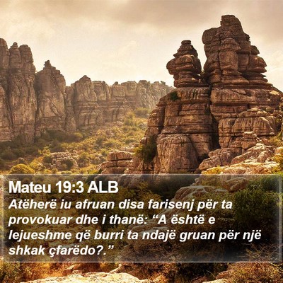 Mateu 19:3 ALB Bible Verse Image