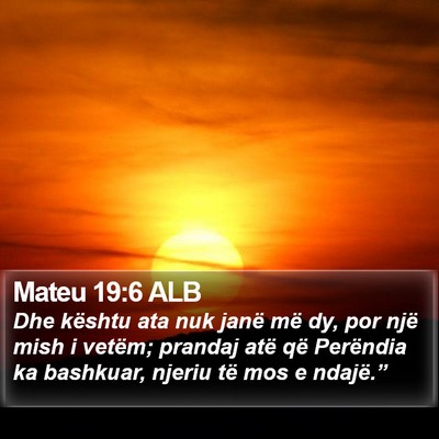 Mateu 19:6 ALB Bible Verse Image