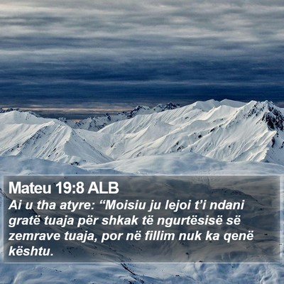 Mateu 19:8 ALB Bible Verse Image