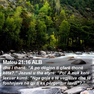 Mateu 21:16 ALB Bible Verse Image