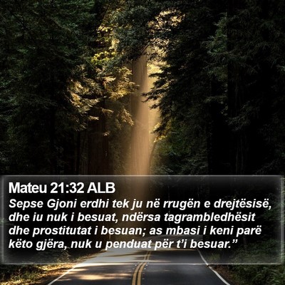 Mateu 21:32 ALB Bible Verse Image