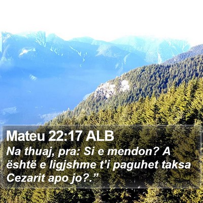 Mateu 22:17 ALB Bible Verse Image