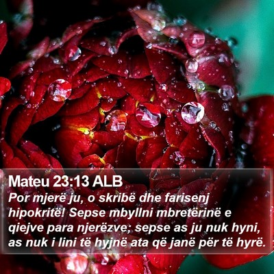 Mateu 23:13 ALB Bible Verse Image