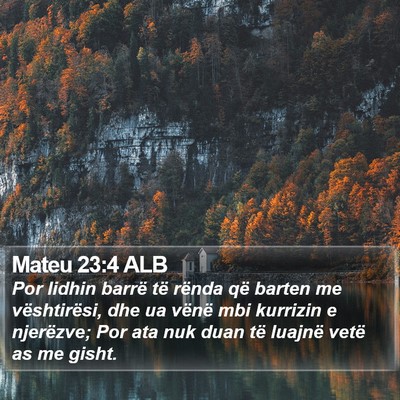Mateu 23:4 ALB Bible Verse Image
