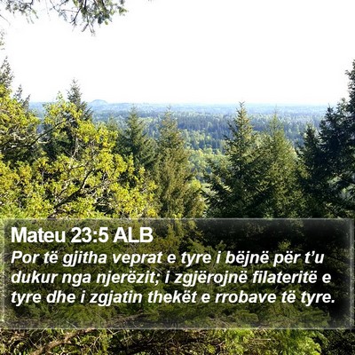 Mateu 23:5 ALB Bible Verse Image
