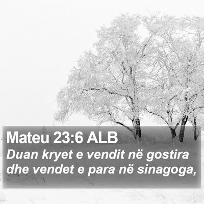 Mateu 23:6 ALB Bible Verse Image