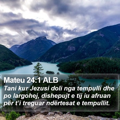 Mateu 24:1 ALB Bible Verse Image