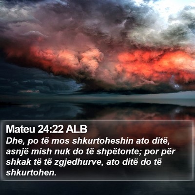 Mateu 24:22 ALB Bible Verse Image