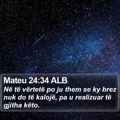 Mateu 24:34 ALB Bible Verse Image