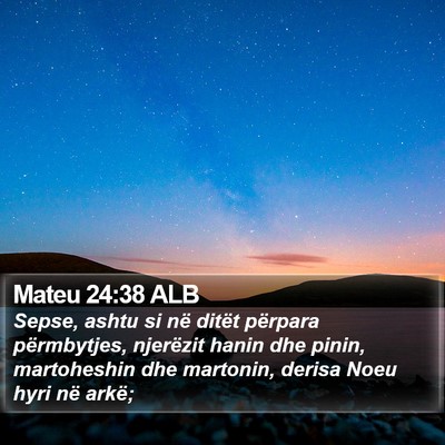 Mateu 24:38 ALB Bible Verse Image