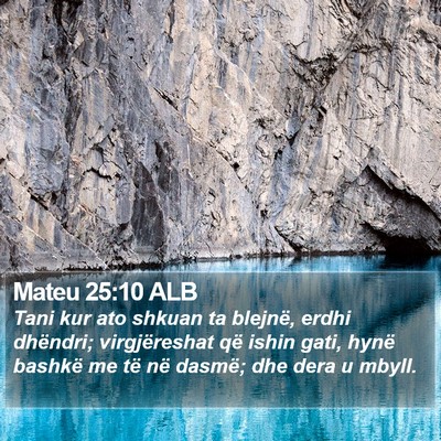 Mateu 25:10 ALB Bible Verse Image