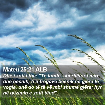 Mateu 25:21 ALB Bible Verse Image