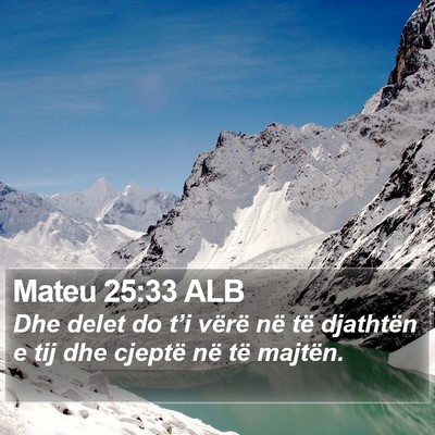 Mateu 25:33 ALB Bible Verse Image