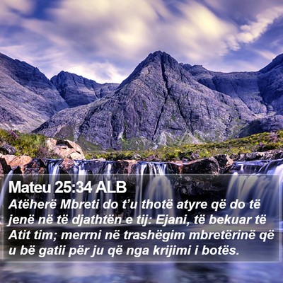 Mateu 25:34 ALB Bible Verse Image