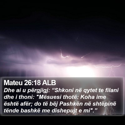 Mateu 26:18 ALB Bible Verse Image