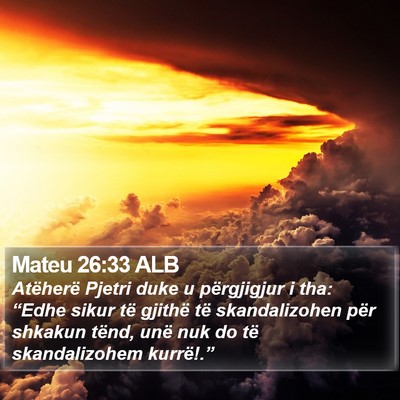 Mateu 26:33 ALB Bible Verse Image