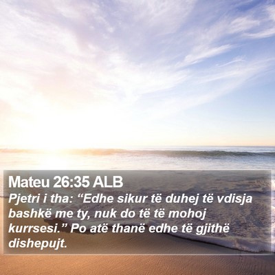 Mateu 26:35 ALB Bible Verse Image