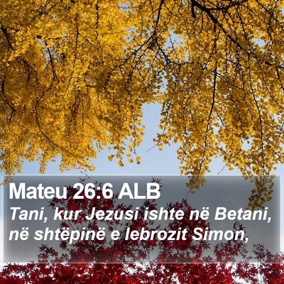 Mateu 26:6 ALB Bible Verse Image