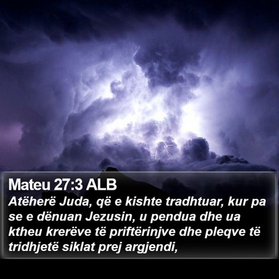 Mateu 27:3 ALB Bible Verse Image