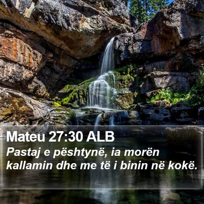 Mateu 27:30 ALB Bible Verse Image