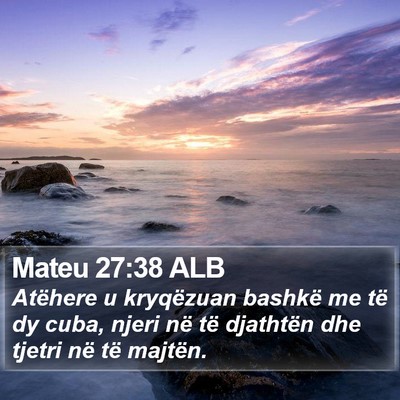 Mateu 27:38 ALB Bible Verse Image