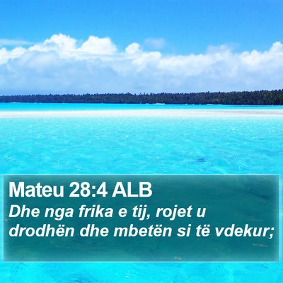 Mateu 28:4 ALB Bible Verse Image