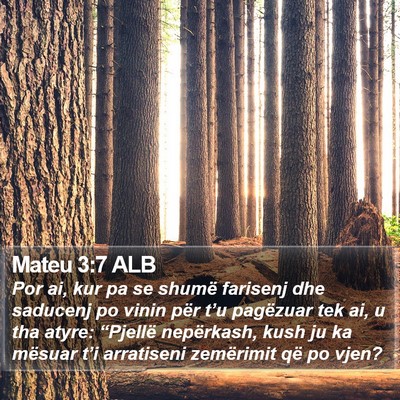 Mateu 3:7 ALB Bible Verse Image