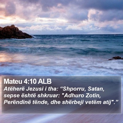 Mateu 4:10 ALB Bible Verse Image