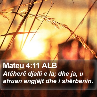 Mateu 4:11 ALB Bible Verse Image