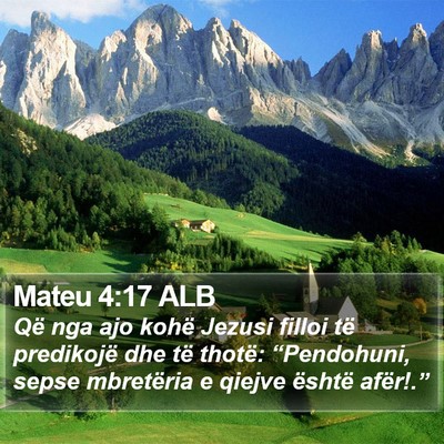 Mateu 4:17 ALB Bible Verse Image