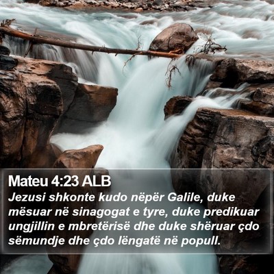 Mateu 4:23 ALB Bible Verse Image