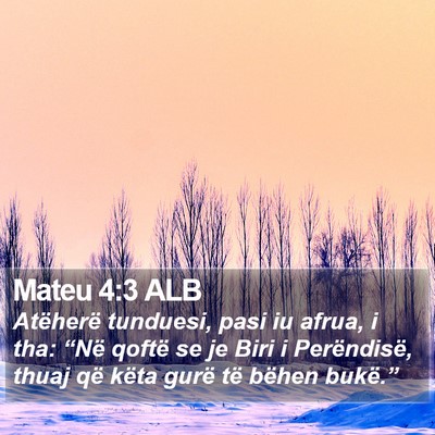 Mateu 4:3 ALB Bible Verse Image