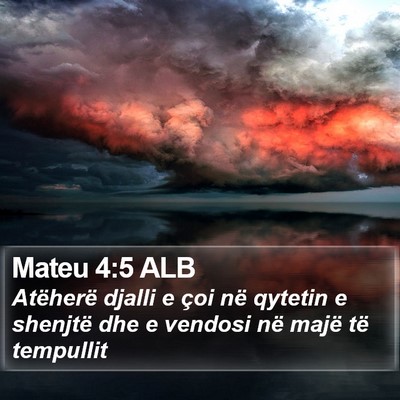 Mateu 4:5 ALB Bible Verse Image